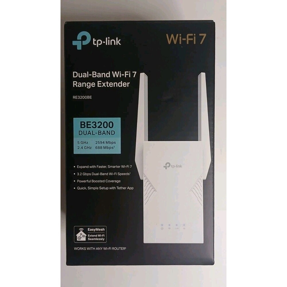 TP-Link BE3200 Range Extender Dual-Band Wi-Fi 7 ~ Whole Home ~ NEW Open Box $99